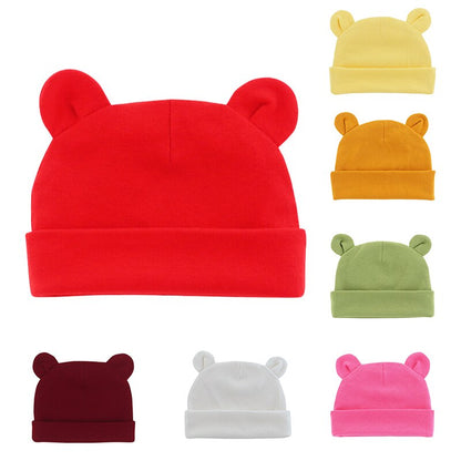 Soft Newborn Hat Baby Beanie Cotton Infant Bonnet Baby Cap for Girls Boys Kids Hats Newborn Photography Props Accessories 0-12M