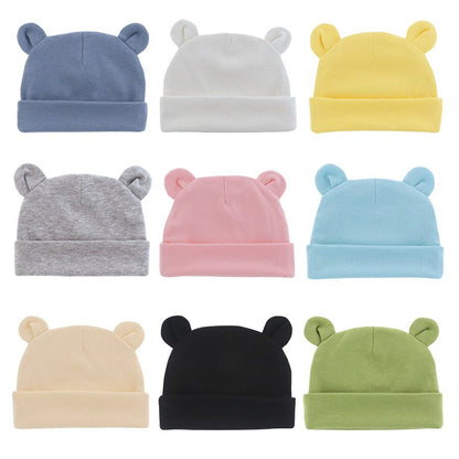 Soft Newborn Hat Baby Beanie Cotton Infant Bonnet Baby Cap for Girls Boys Kids Hats Newborn Photography Props Accessories 0-12M